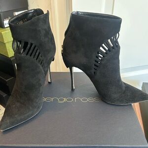 Sergio Rossi Black Suede Cutout Heels